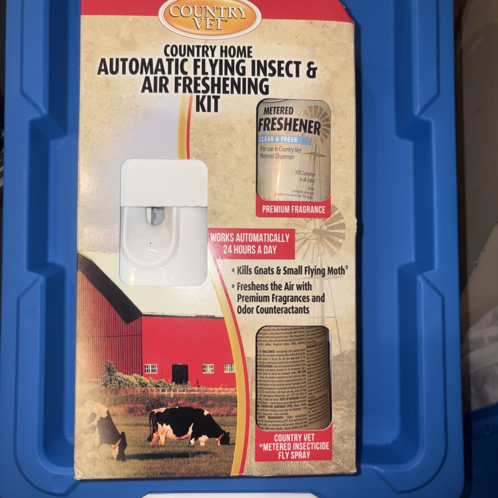 Country Vet Automatic 24 Hour Flying Insect & Air Freshening Kit NEW!!