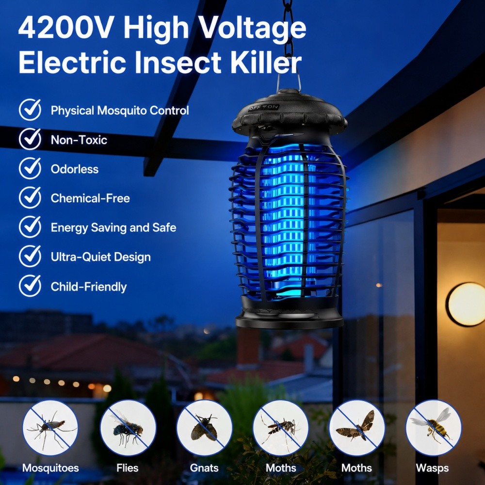 Mosquito Fly Bug Insect Zapper Killer Electronic Light Trap Lamp Indoor Outdoor