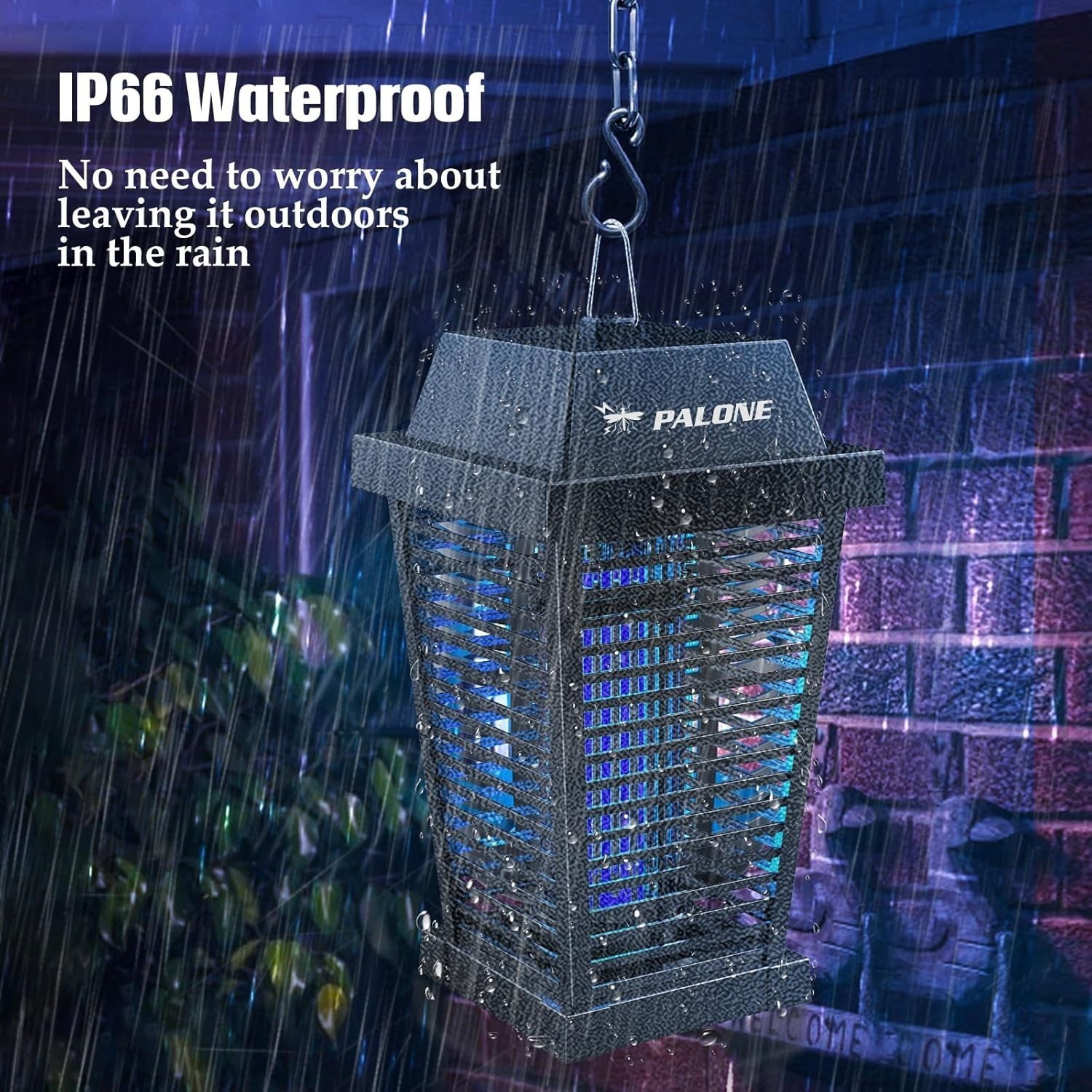 4500V Electric Solar Bug Zapper Outdoor, Mosquito Zapper Waterproof Fly Zapper,l