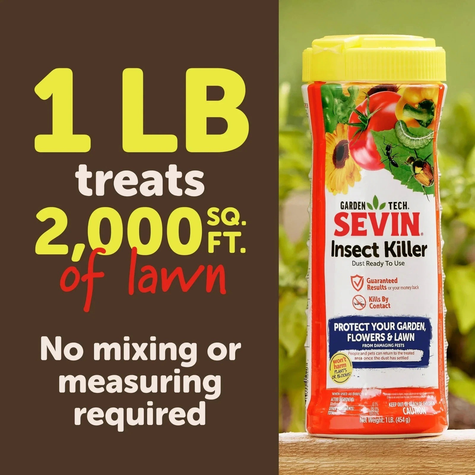 Insect Killer powder Sevin Garden Ready to Use Dust, 1 Pound Can