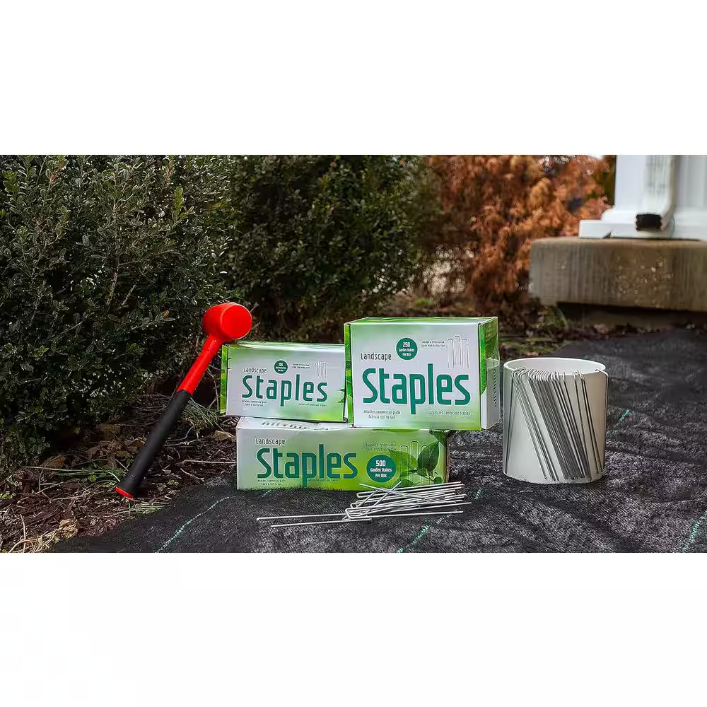 Ashman Galvanized Garden Stakes Landscape Fabric Staples: (250-Pack) 6 In. Sod a