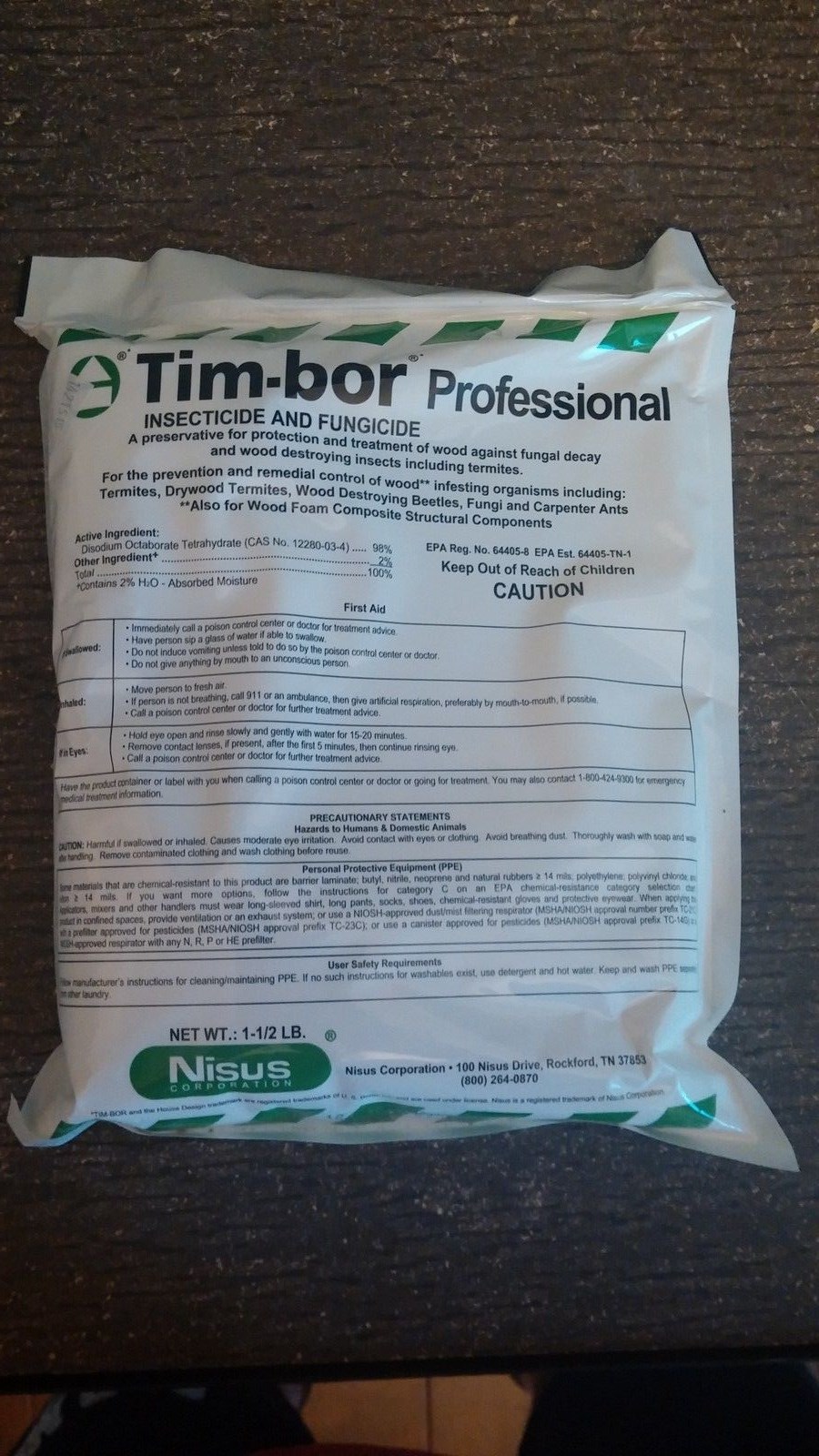 1.5 LB Tim-bor Insecticide Fungicide Wood Preservative Timbor Termite Control