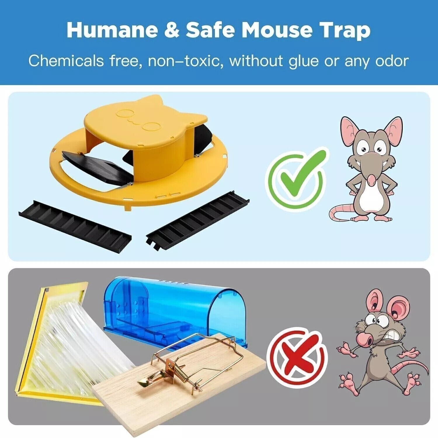 4PACK Bucket Lid Mouse Rat Trap Bucket Mousetrap Catcher US FAST SHIPPING