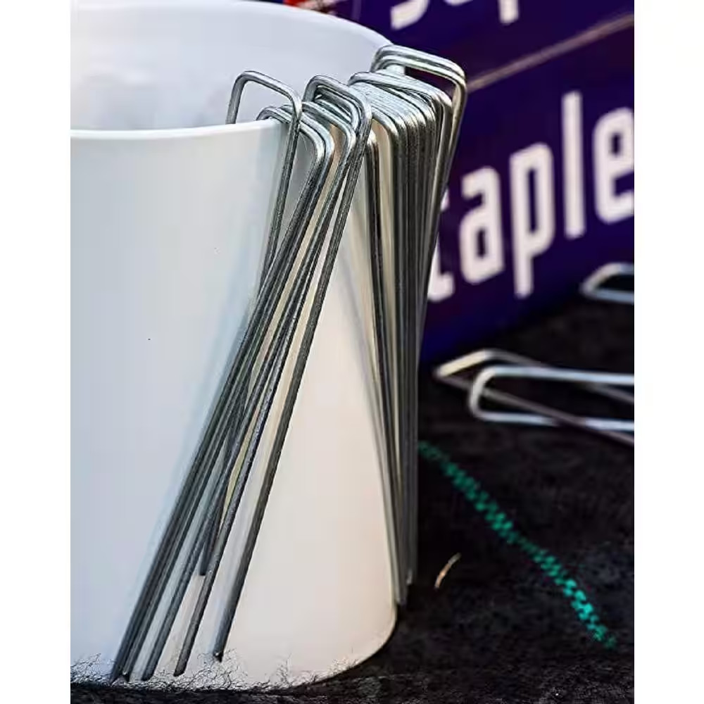 Ashman Galvanized Garden Stakes Landscape Fabric Staples: (250-Pack) 6 In. Sod a
