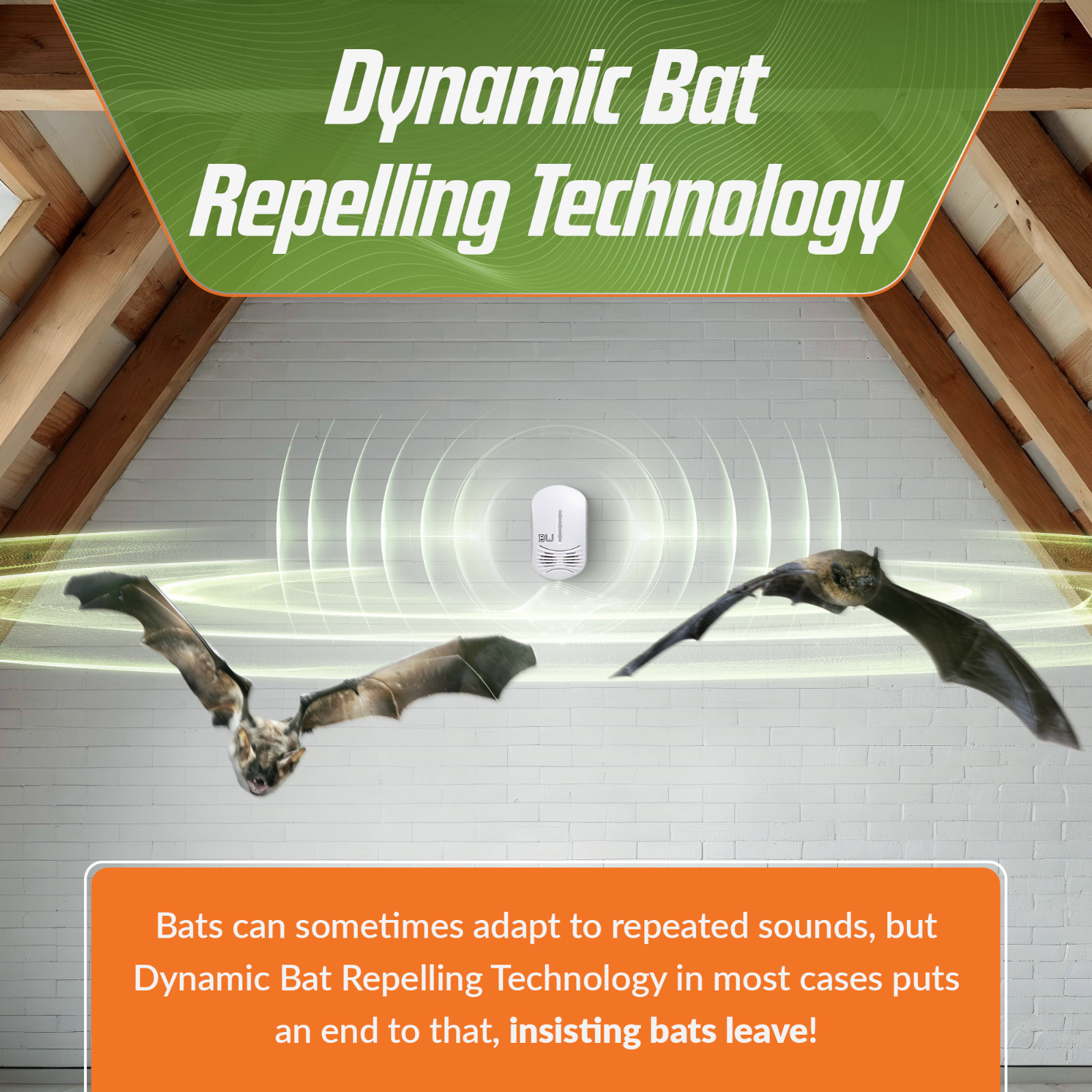 -USED- BugWomp Bat Expulsion Unit with Dynamic Repellent Technology (White)