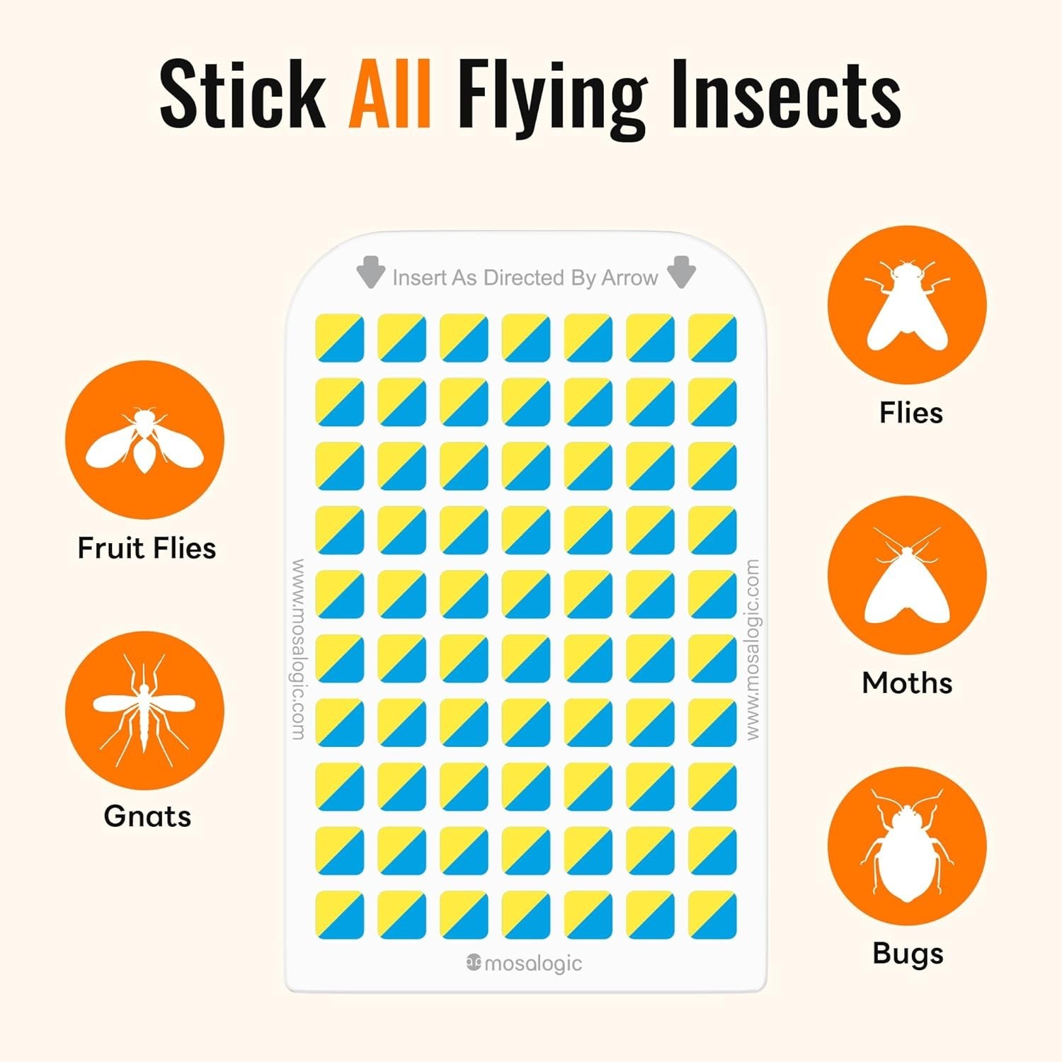 Replacement Sticky Glue Cards – 10-Pack for Indoor Fly Traps – Child & Pet Safe