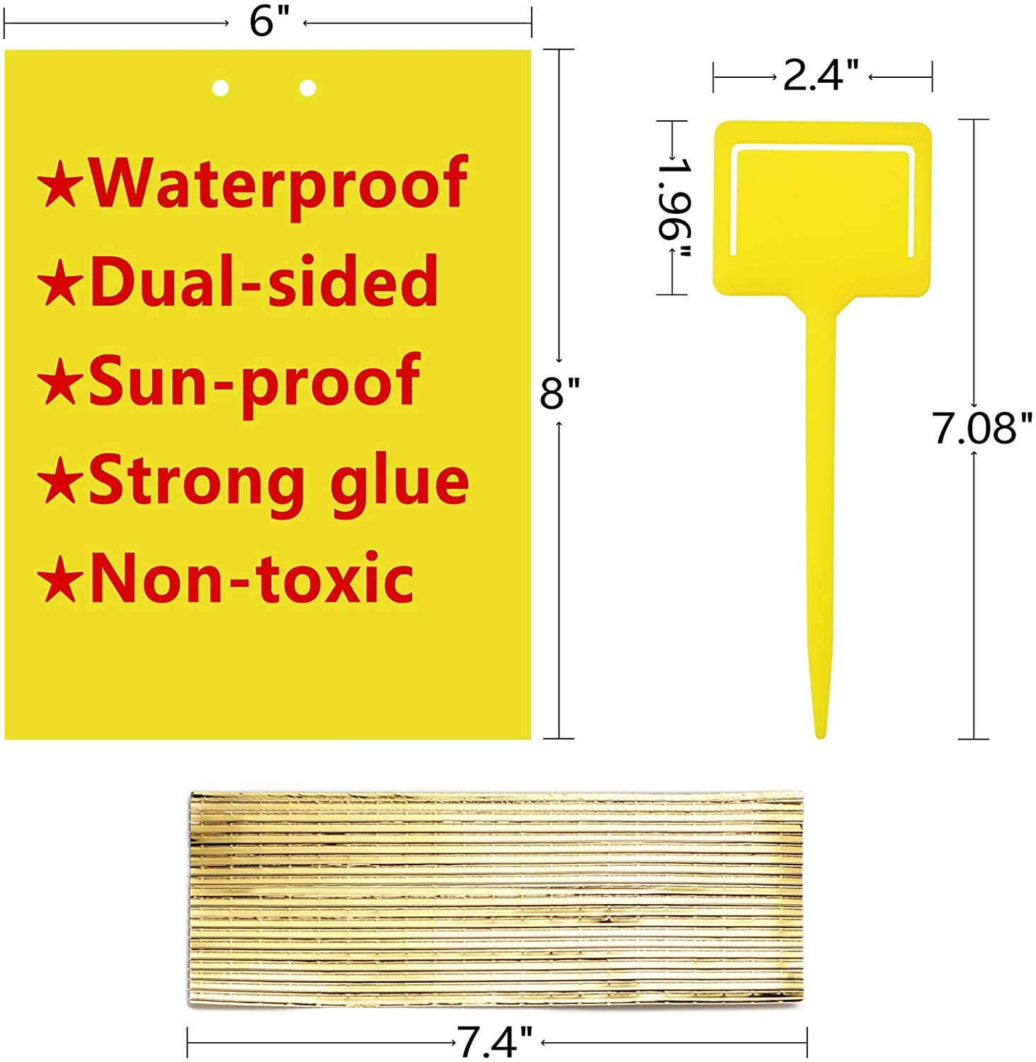 20Pcs Sticky Fly Trap Paper Yellow Traps Fruit Flies Insect Glue Catcher USA