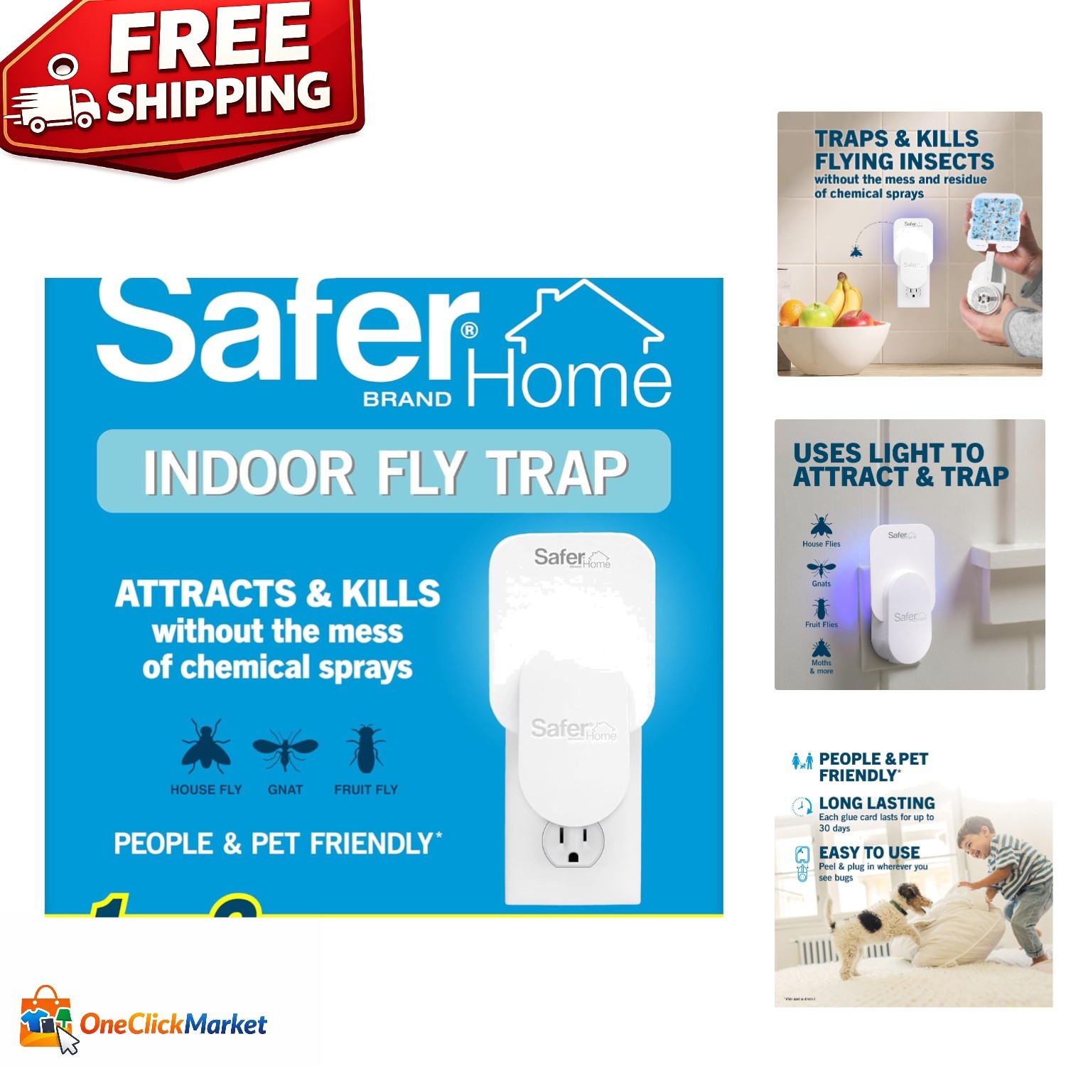 Plug-In Gnat and Fruit Fly Trap SH502 – Child and Pet Safe Indoor Insect Control