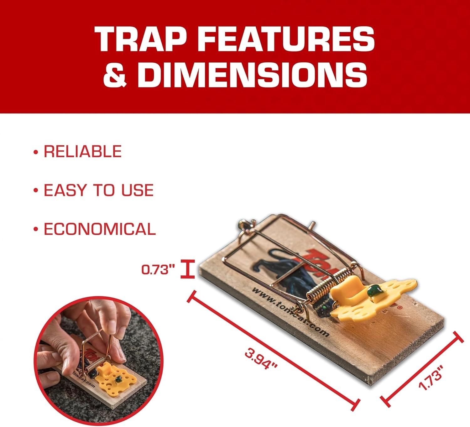 Tomcat Mouse Traps (Wooden) Effective Way to Catch Mice in the Home 2 Traps