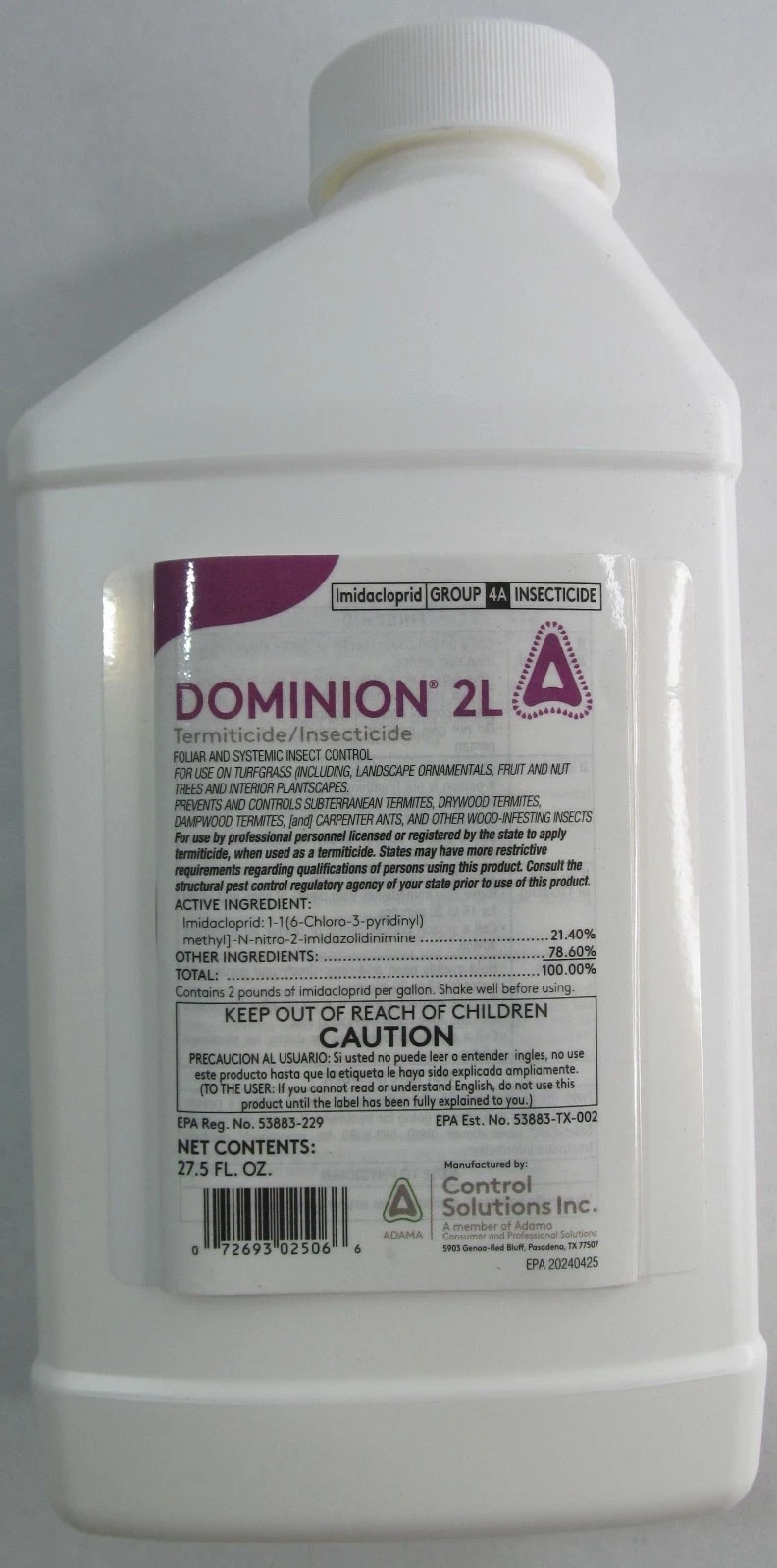 DOMINION 2L Termitcide Insecticide Insect Termite Control Non Repellent 27.5 oz