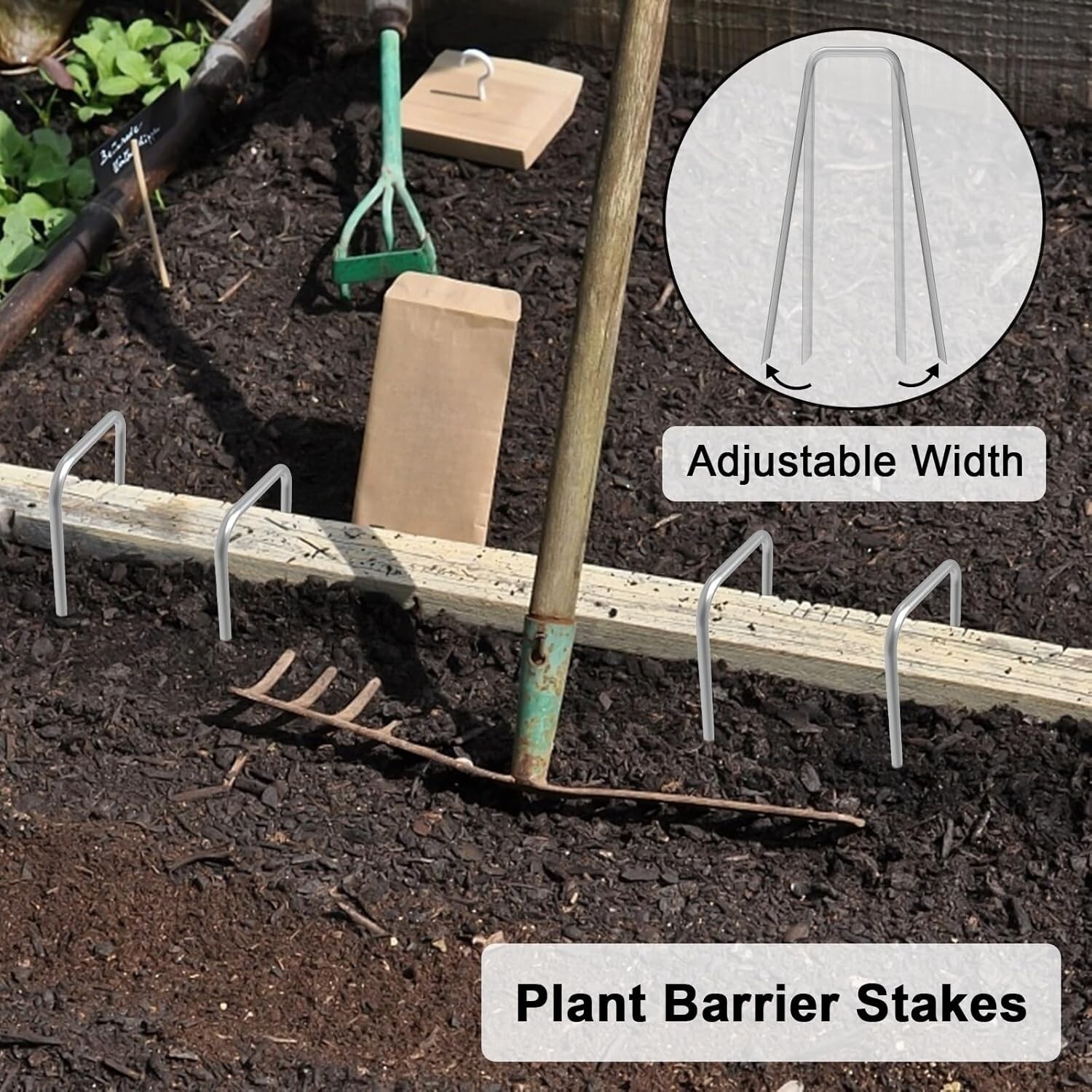6 In. Heavy Duty Steel Garden Staples Weed Barrier Landscape Fabric 100-Pack