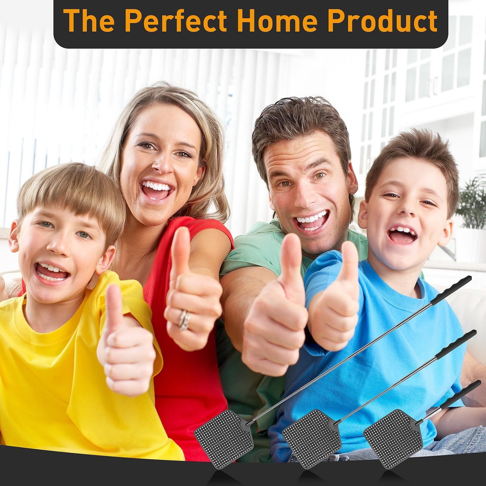Extendable Fly Swatters 3 Packs, Stainless Steel Long Handle Manual Pest Control