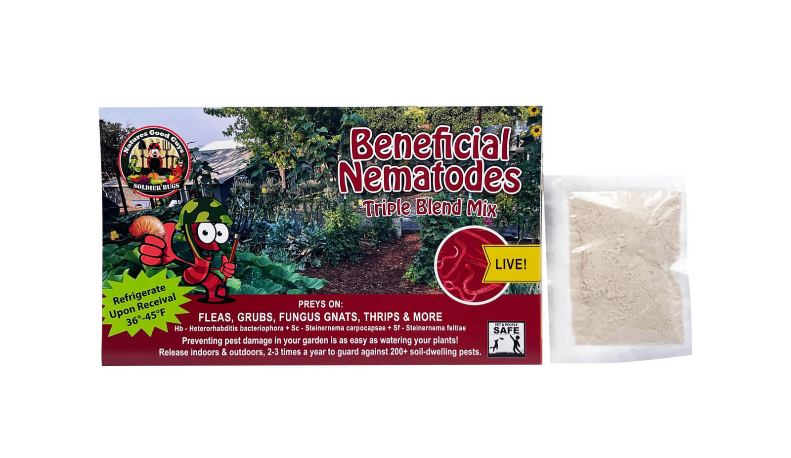 5 Million Beneficial Nematodes Triple Blend HB+SC+SF Targets 200+ Soil Pests