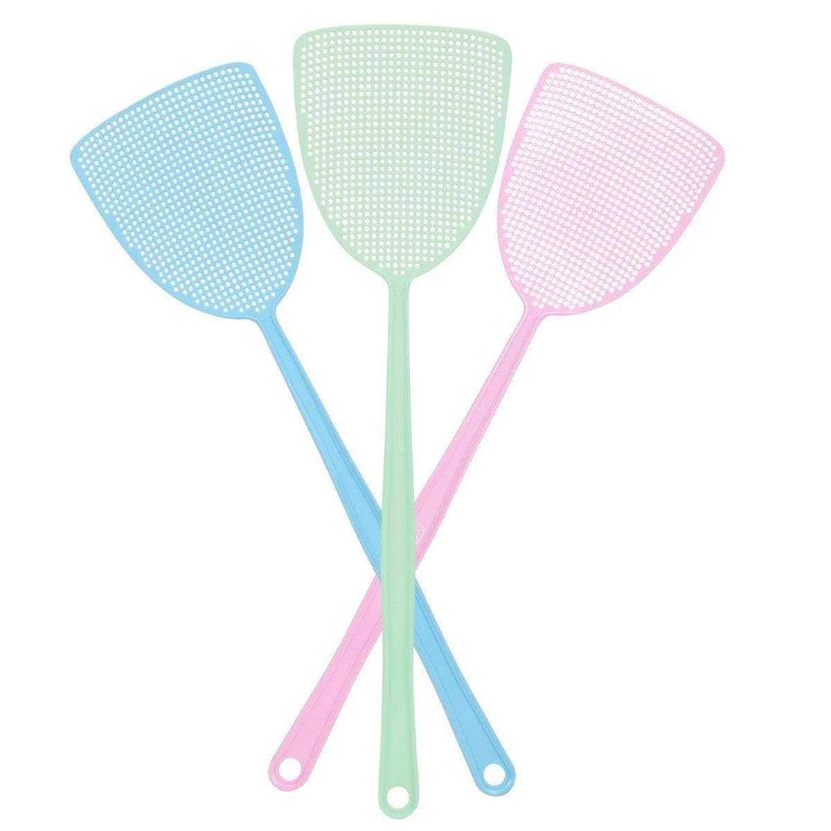 Fly Swatter, Strong Flexible Manual Swat Set Pest Control, Assorted 3 Color