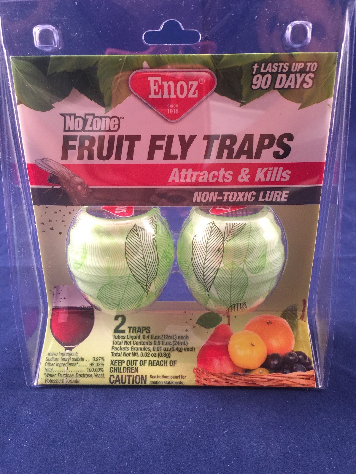 Enoz No Zone Fruit Fly Traps 90 Day Two Pack No.R10