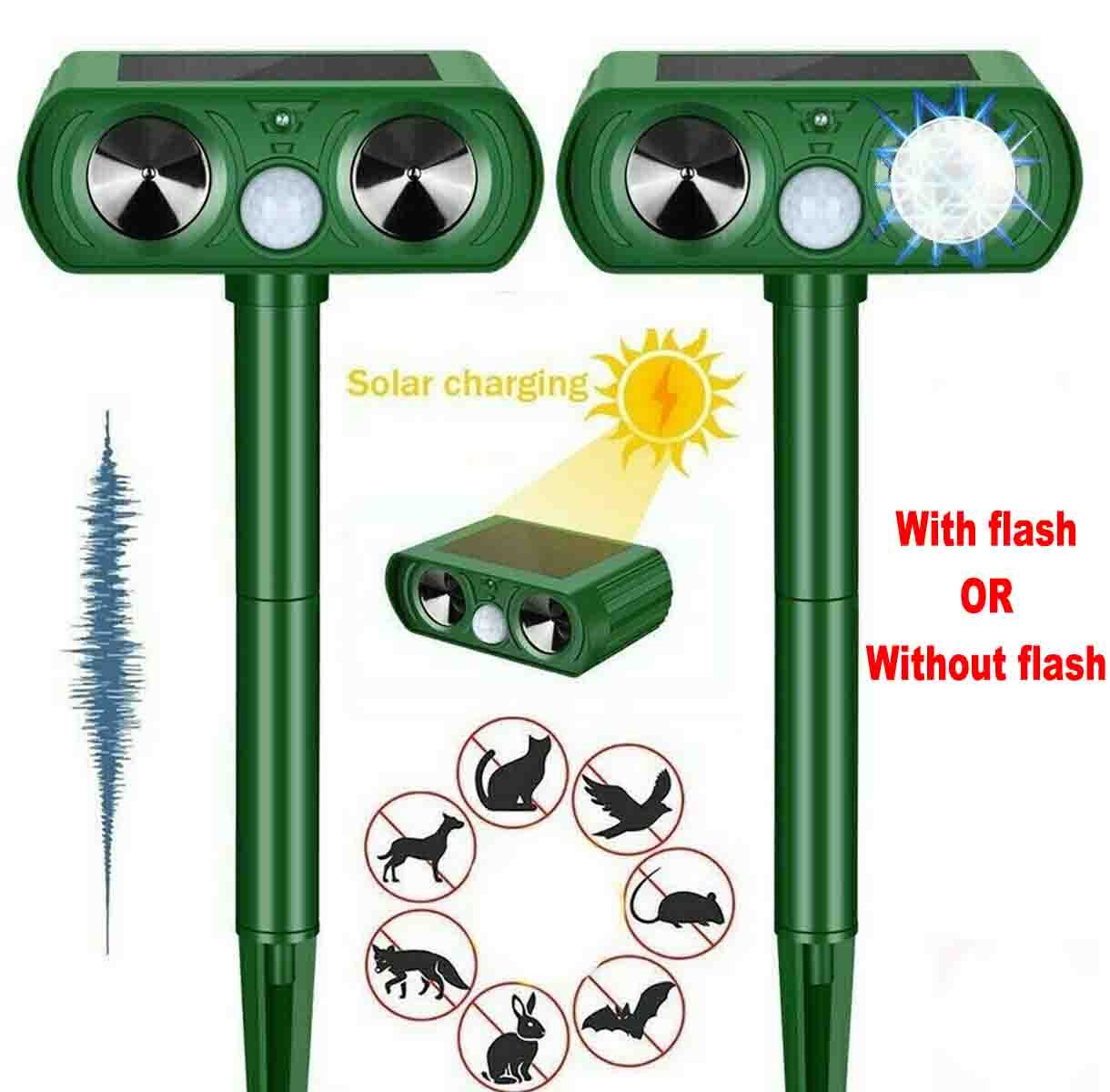 1 Pcs Animal Repeller Ultrasonic Solar Power Outdoor Pest Cat Mice Deer Sensor