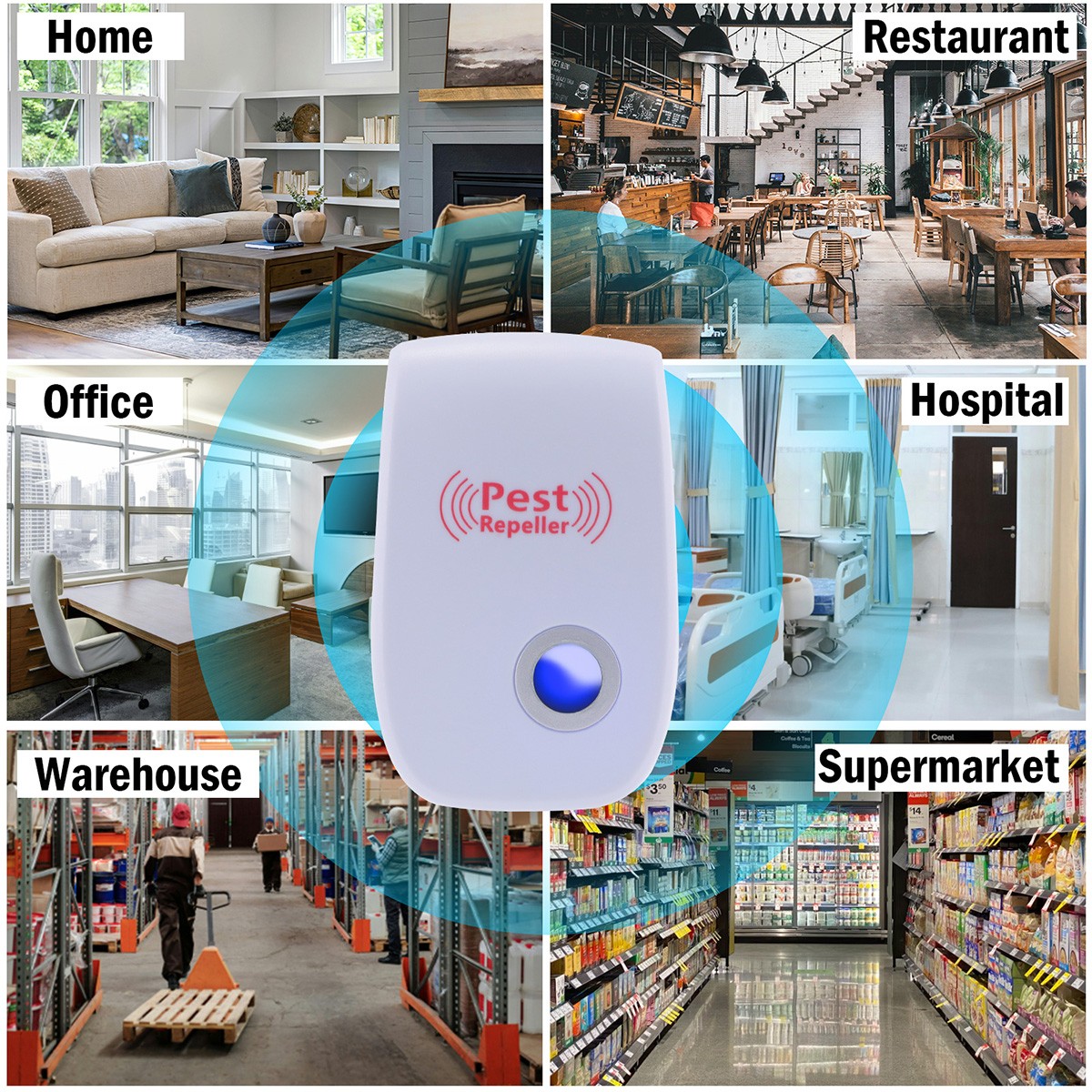Plug In Electronic Pest Repeller Sonic Flea Mice Rat Bug Pest Reject Deterrent
