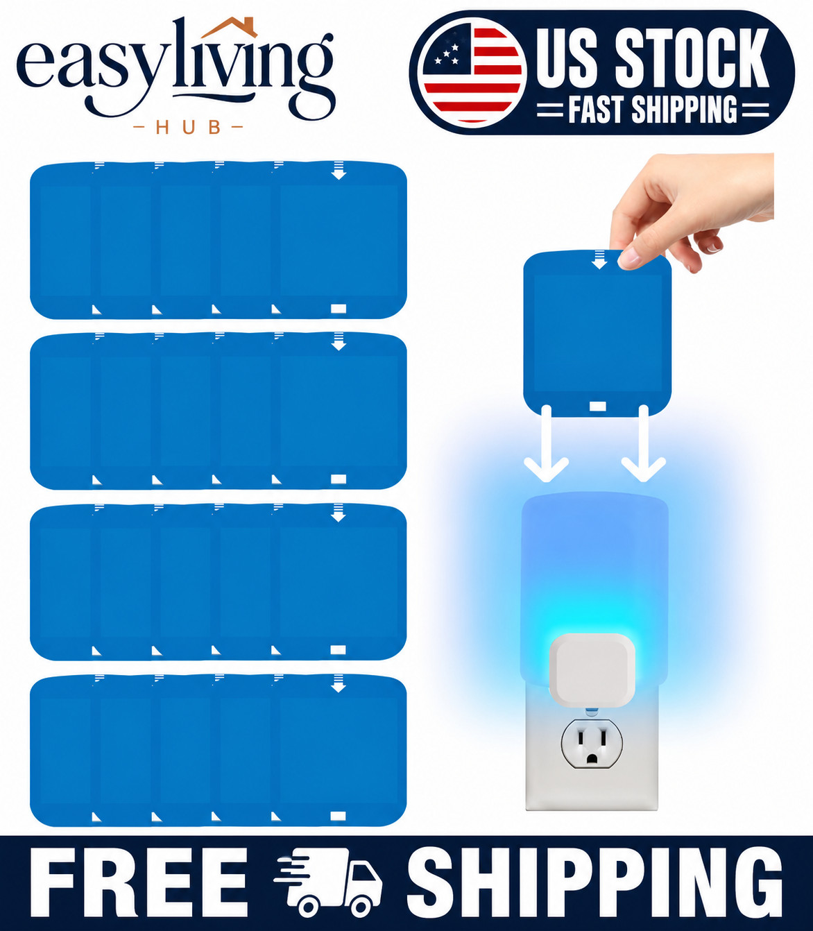 20 Pcs Refill Cartridges for Stem Flying Insect Light Trap, Replacement Glue Car