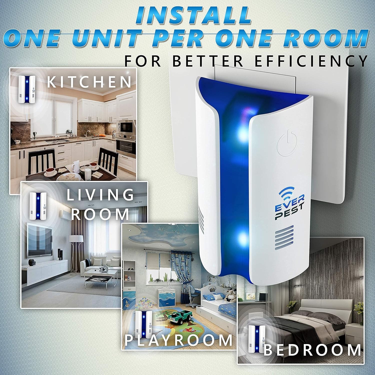 Ultrasonic Pest Control Repeller Plug in – Electronic Insect Defender – Roach Be