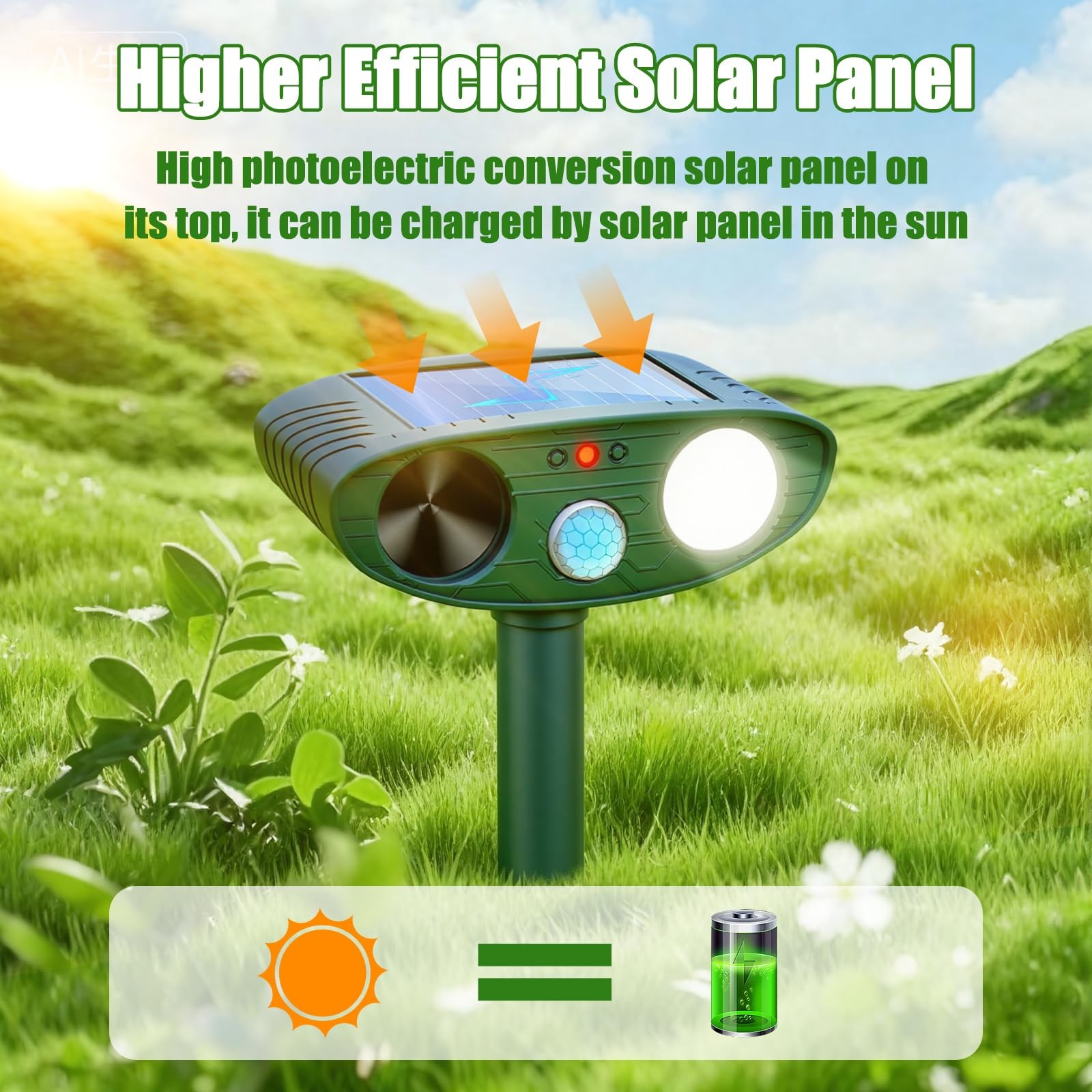 2026 Upgraded Ultrasonic Solar Animal Repellent Outdoor, Deer Repellent Devic…