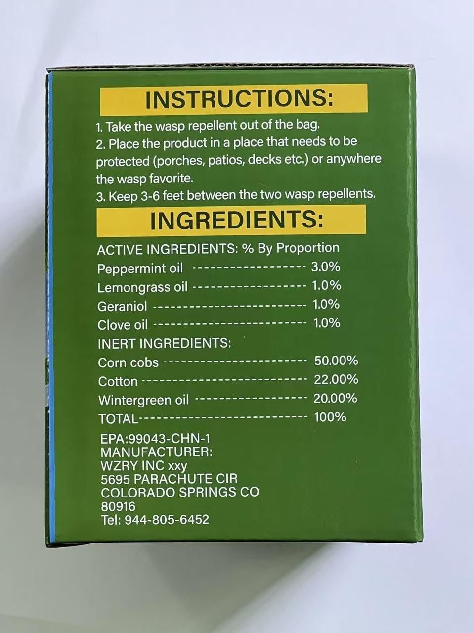 16 Pack Natural Wasp and Bee Repellent Pouch Outdoor, Peppermint Oil Carpenter B