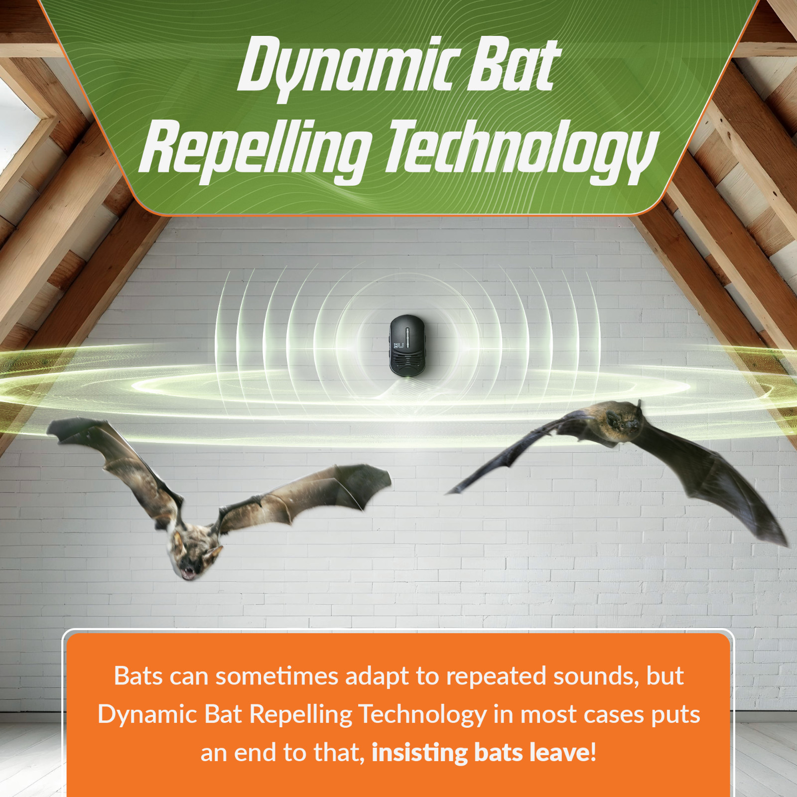 Bat Expulsion Unit – Dynamic Ultrasonic Bat Repellent (Midnight Black)