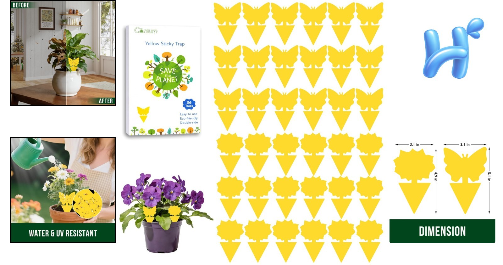 36-Pack Sticky Fruit Fly Trap for Indoor & Outdoor Pest Control – Eco-Friendly