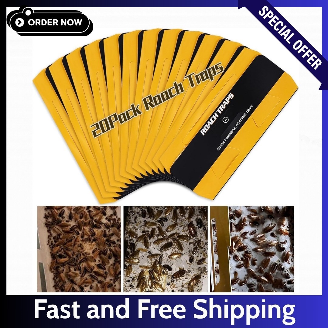 20 Pack Roach Traps,Cockroach Traps Indoor Home,Glue Roach Traps,Child&Pets safe