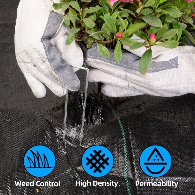 Durable Weed Barrier Fabric Permeable Woven Polypropylene Easy Cut Garden Lawn