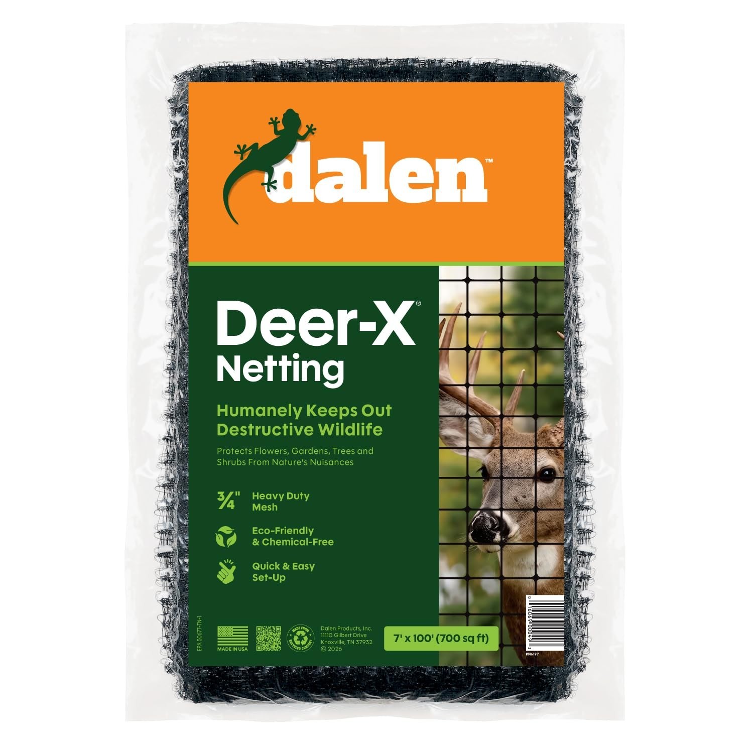 7ft x 100ft Black Garden Netting – Deer Deterrent, 3/4in Mesh, Weather-Resistant