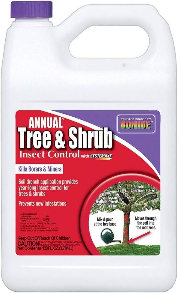 Bonide 611 Annual Tree and Shrub Insect Control, Concentrate 128 Fl oz, 1 Gallon