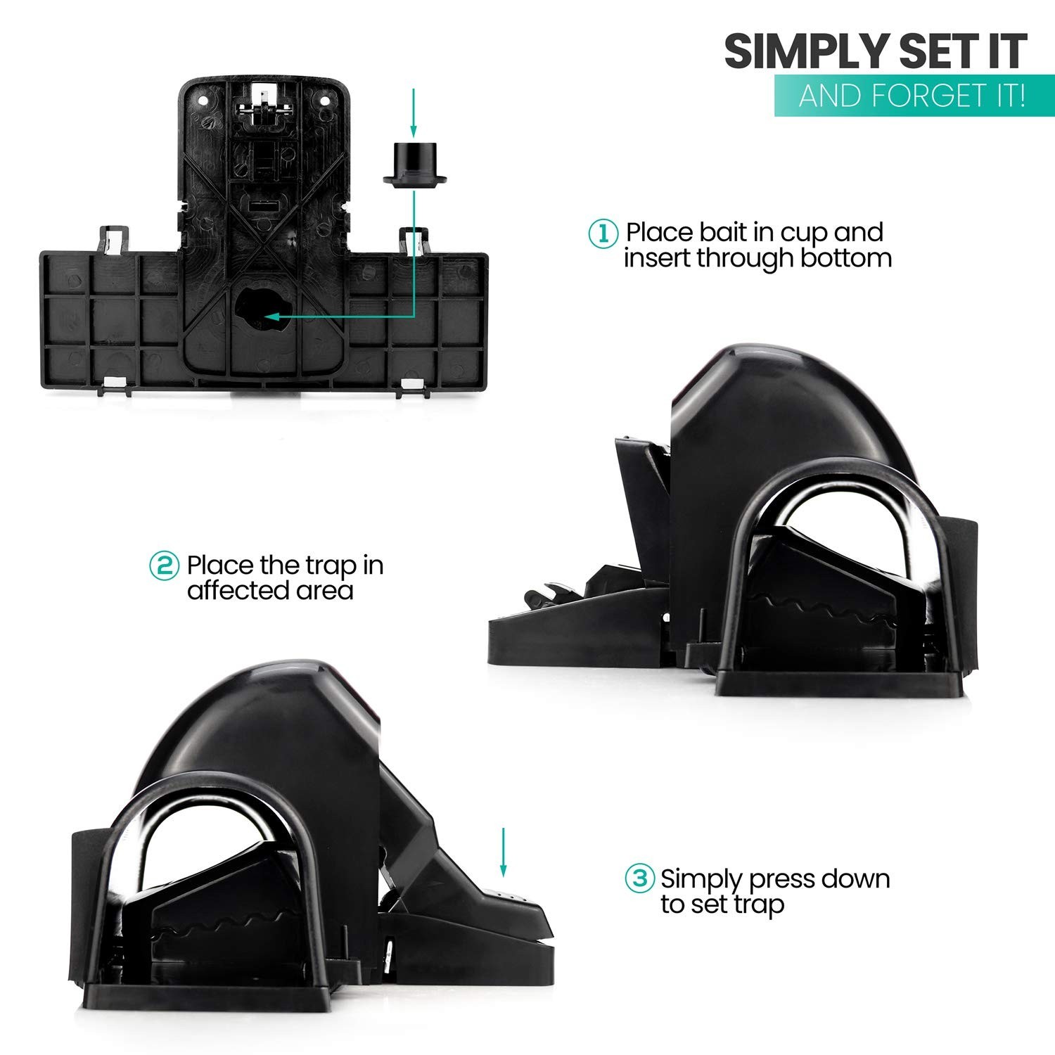 Pet-Safe Child-Safe Rat Traps – Dual Entry Tunnel Design, No Poison, 4 Pack