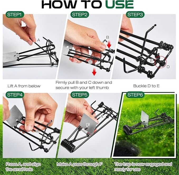 4 Pcs Qualirey Outdoor Gopher Trap Easy to Set Steel Weather Resistant