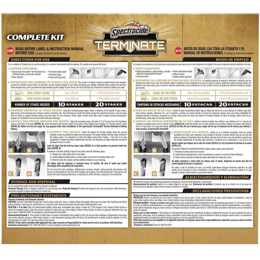 Spectracide Terminate Termite Detection + Killing Stakes Ready-to-Use (15-Count)
