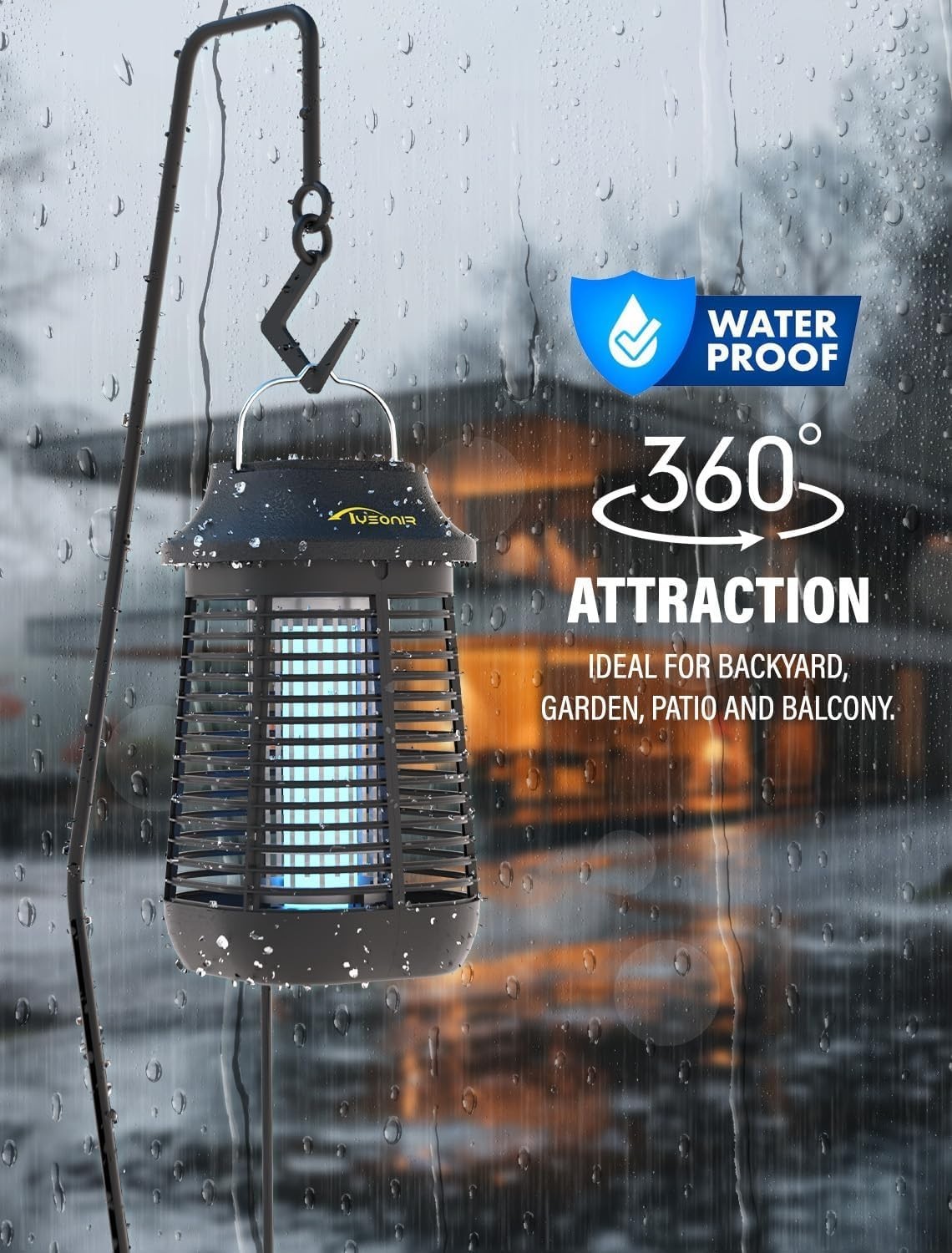 Ultimate 4200V Electric Bug Zapper Lamp with Child-Safe Design & Cleaning Brush
