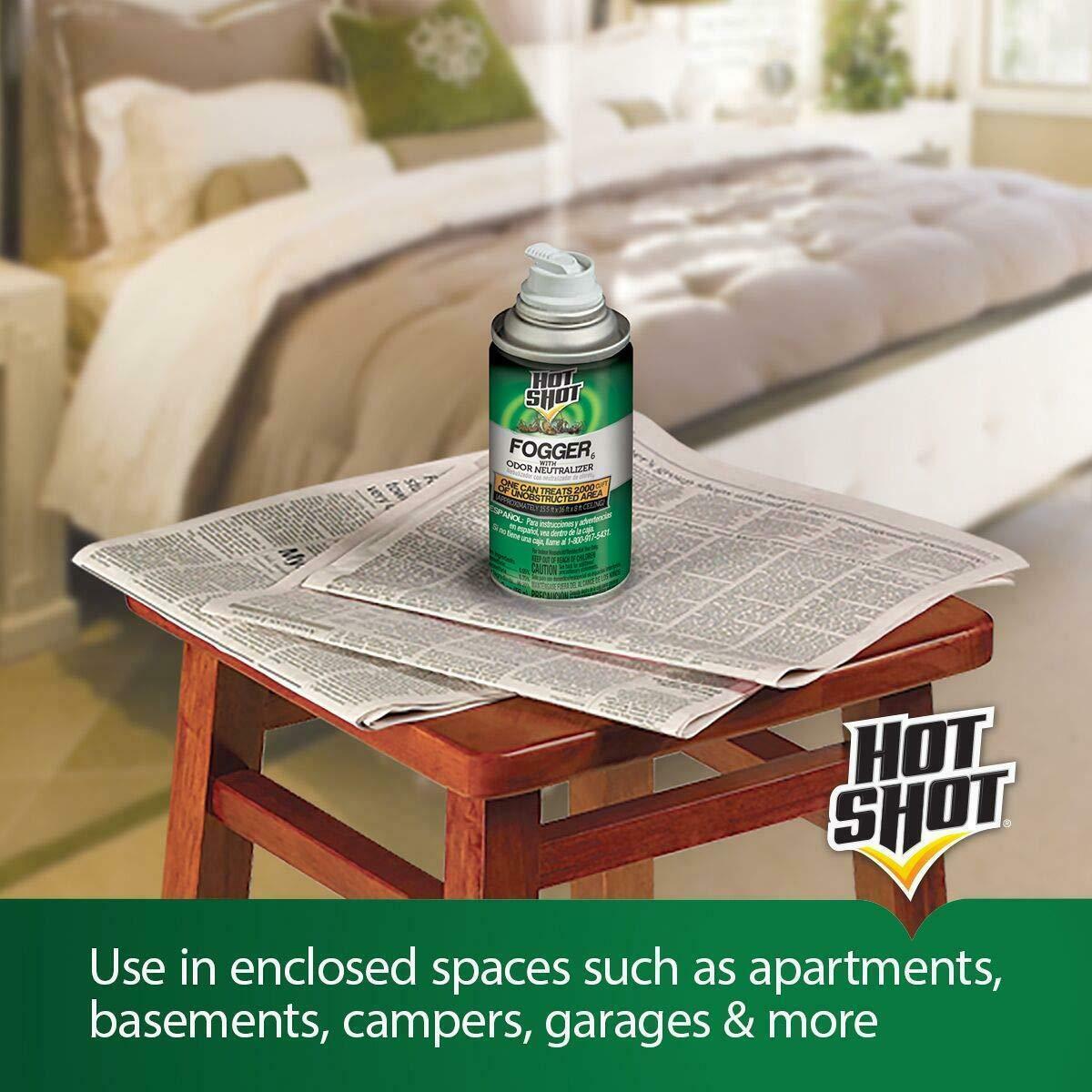 4 Can Hot Shot INDOOR FOGGER Bug Bomb Insect Killer Tick Roach Ant Spider Flies