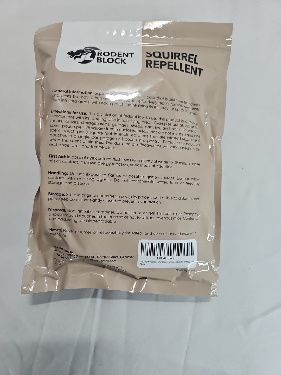 New Rodent Block Pouch 6 Pack Pest Repellent All Natural Ingredients Per Safe