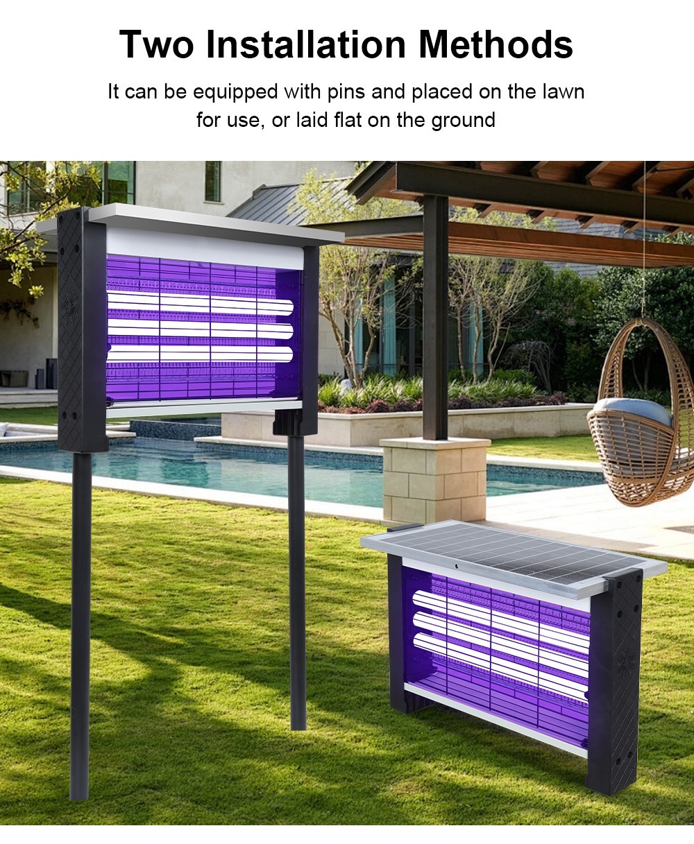 Solar Bug Zapper Outdoor 4500V Mosquito Killer Powered USB Rechargeable IPX5 New