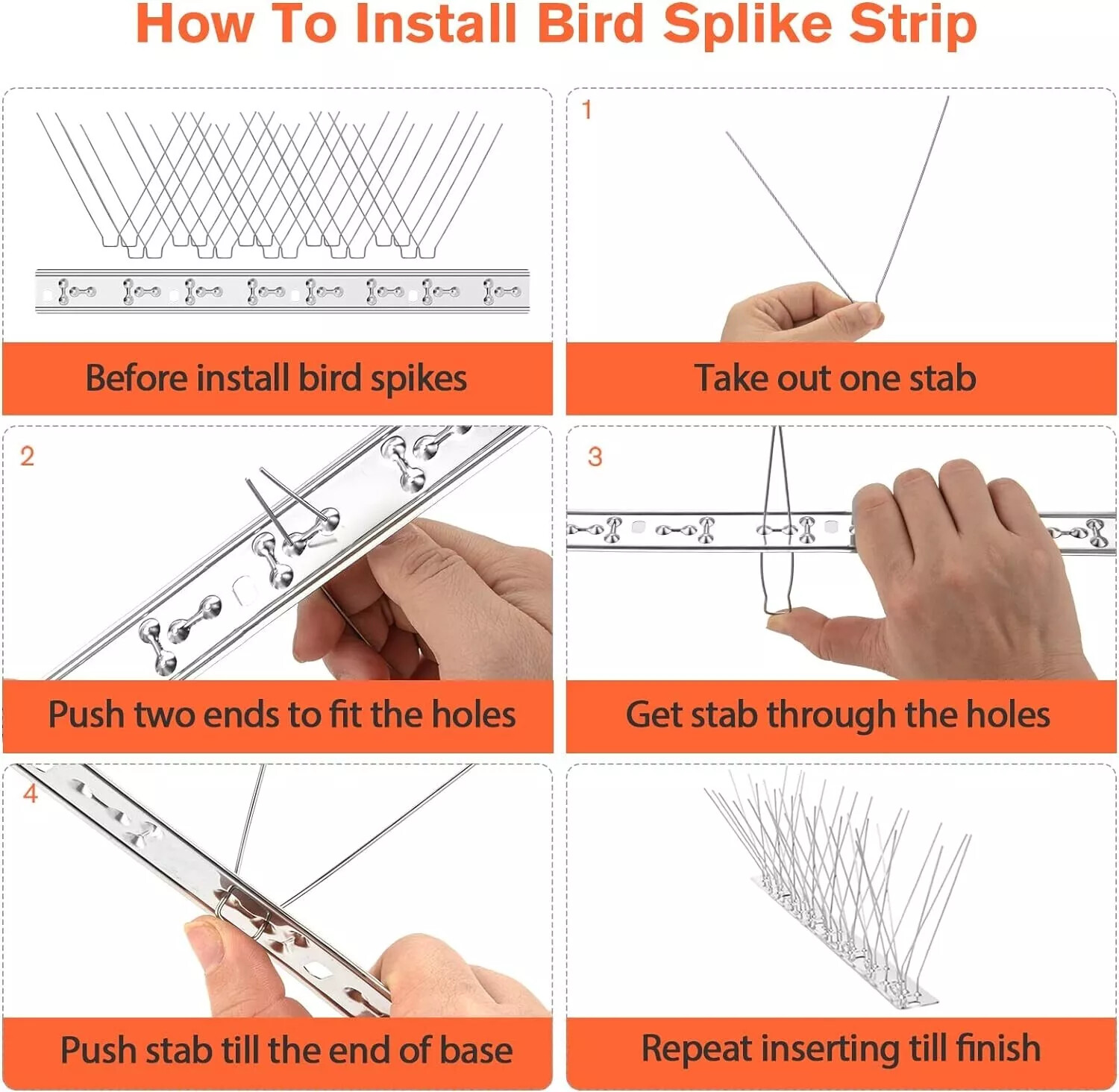 1/2/4PCS Bird Spikes for Pigeons Small Birds Anti Bird Spikes Easy to Install