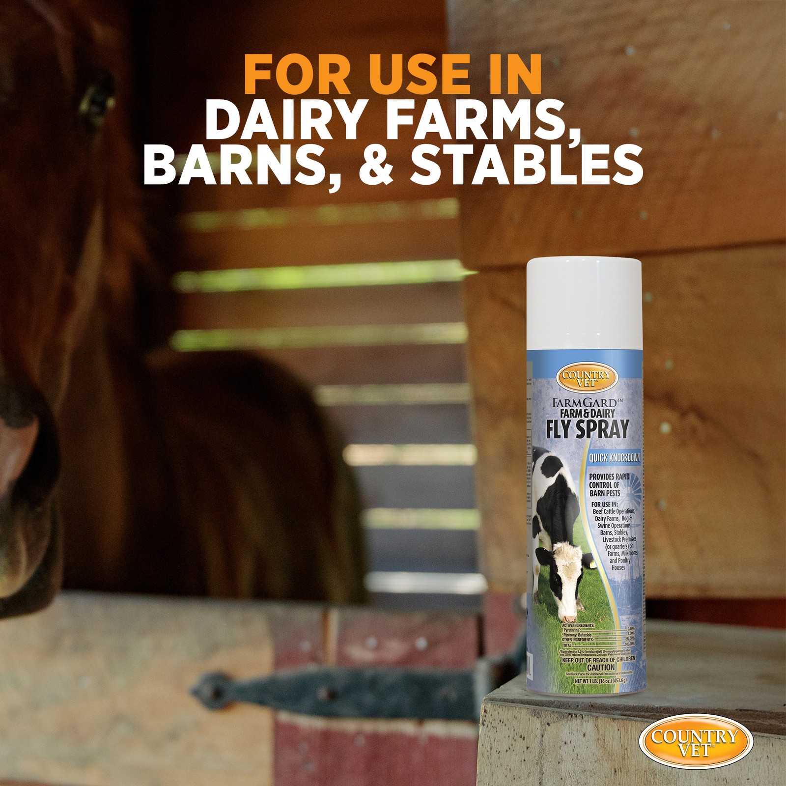 County Vet FarmGard Farm and Dairy Fly Spray -16 oz – (Case of 6) – 349316CVB –