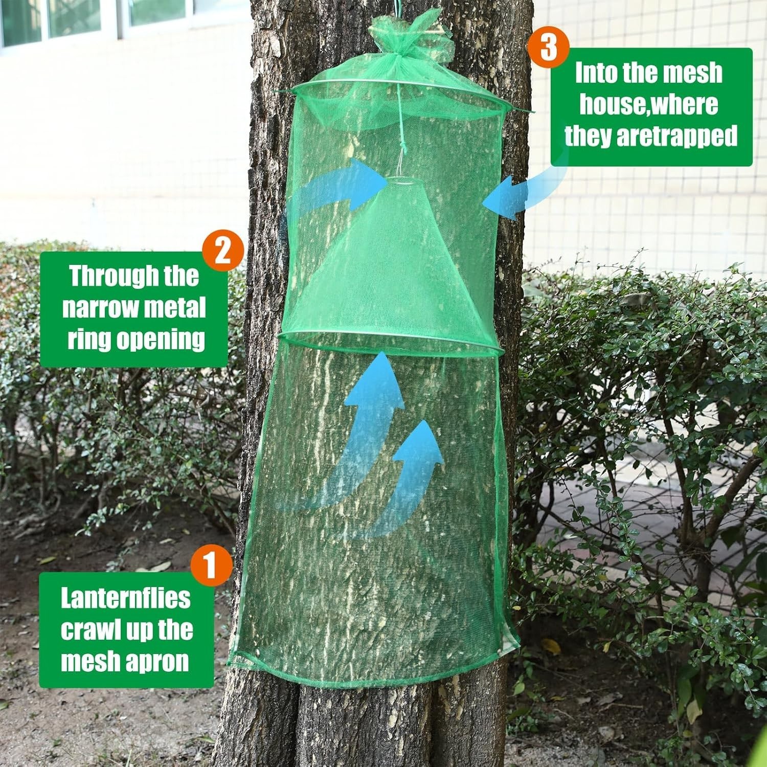 4 Pack Spotted Lanternfly Traps Lantern Fly Killer Mesh Tree Trap with Jute R…