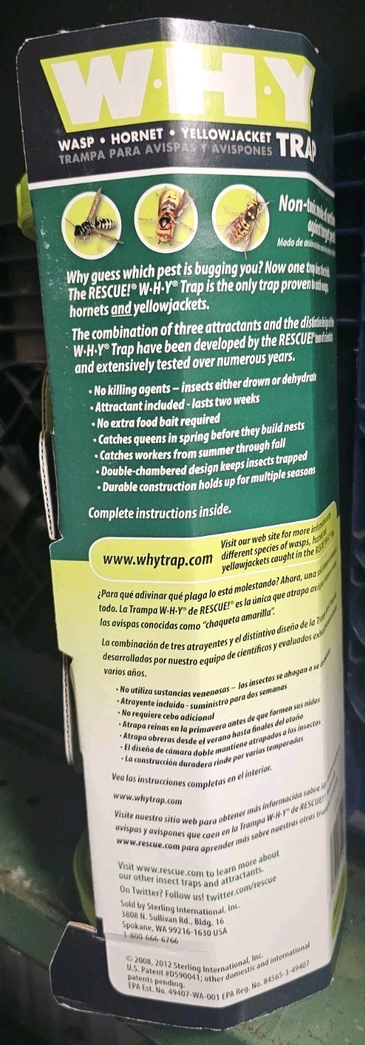 8x LOT Rescue W-H-Y Trap for Wasps Hornets Yellowjackets WHYTR-BB8 WHY New