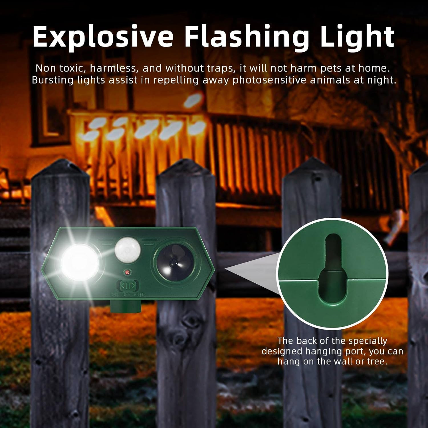 4/6/8Pack Solar Ultrasonic Animal Repellent Dog Skunk Deer Raccoon For Garden