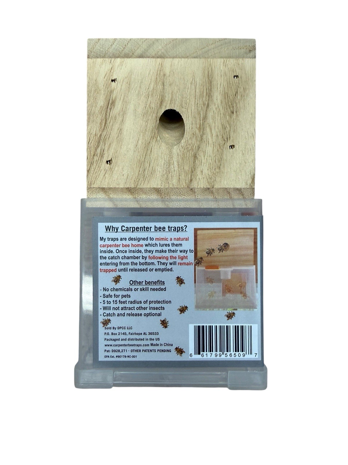 Lot of 6 x Bees N Things Outdoor Carpenter Bee Hanging Trap with 15 ft. Coverage