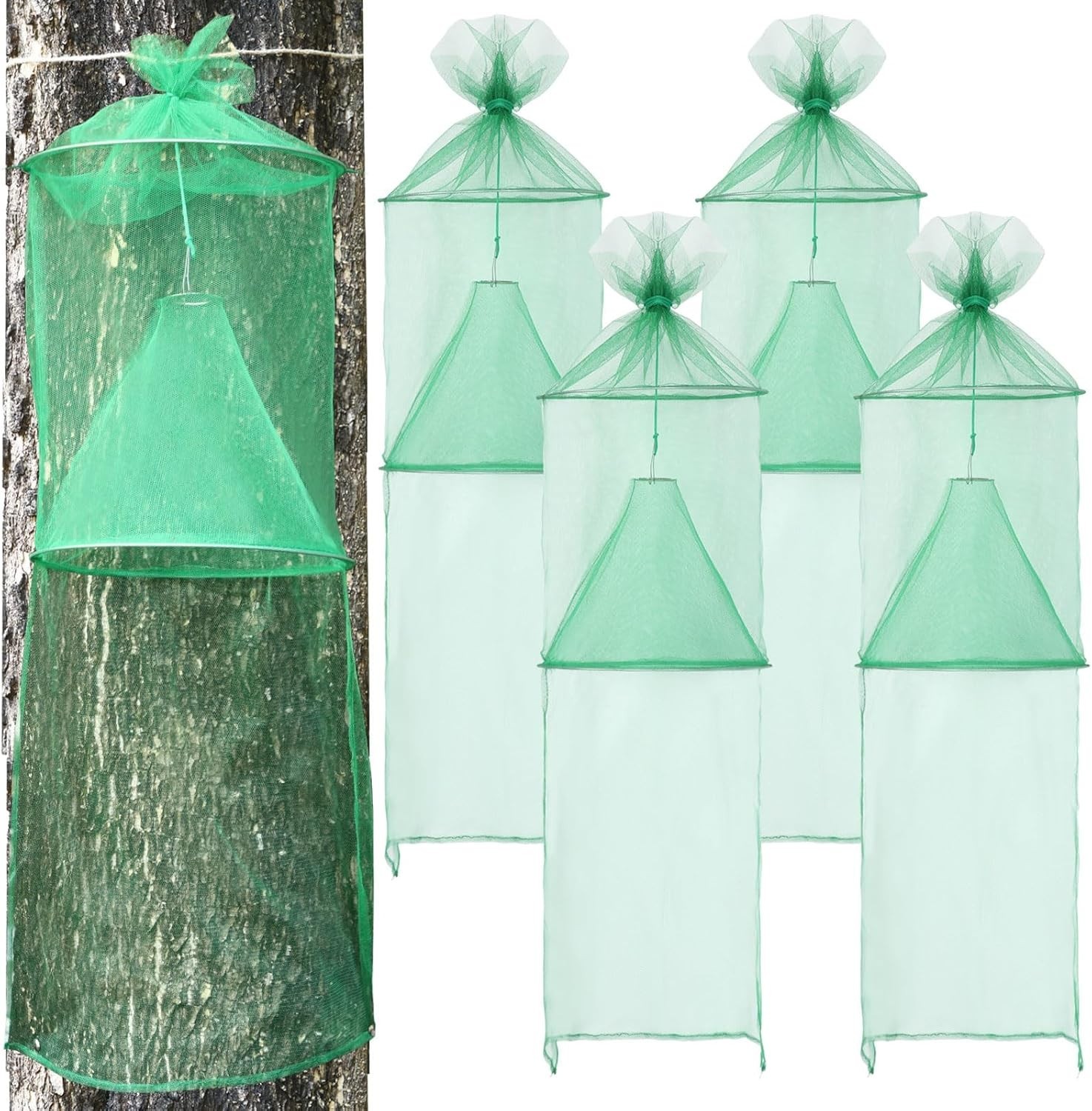 4 Pack Spotted Lanternfly Traps Lantern Fly Killer Mesh Tree Trap with Jute R…