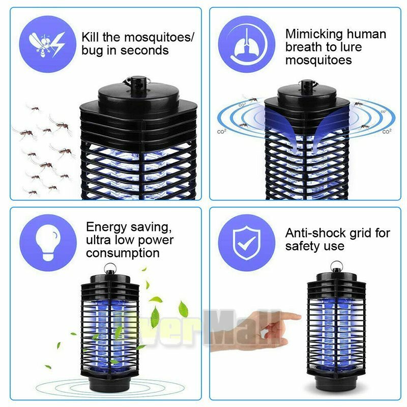 Zapper Electric Insect Fly Pest Bug Gnat & Mosquito Killer Indoor&Outdoor US