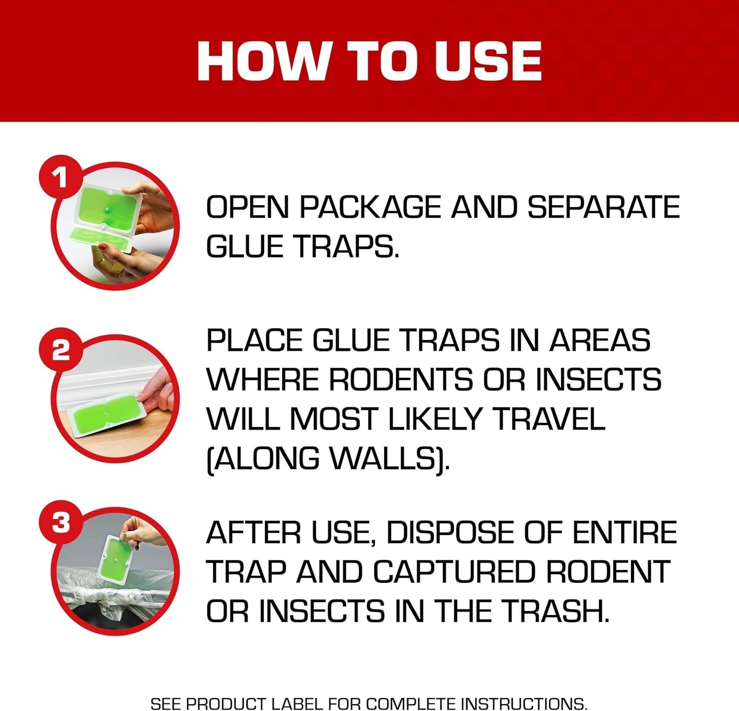 Tomcat Super Hold Glue Traps 4 Pack for Mice Cockroaches Spiders Scorpions
