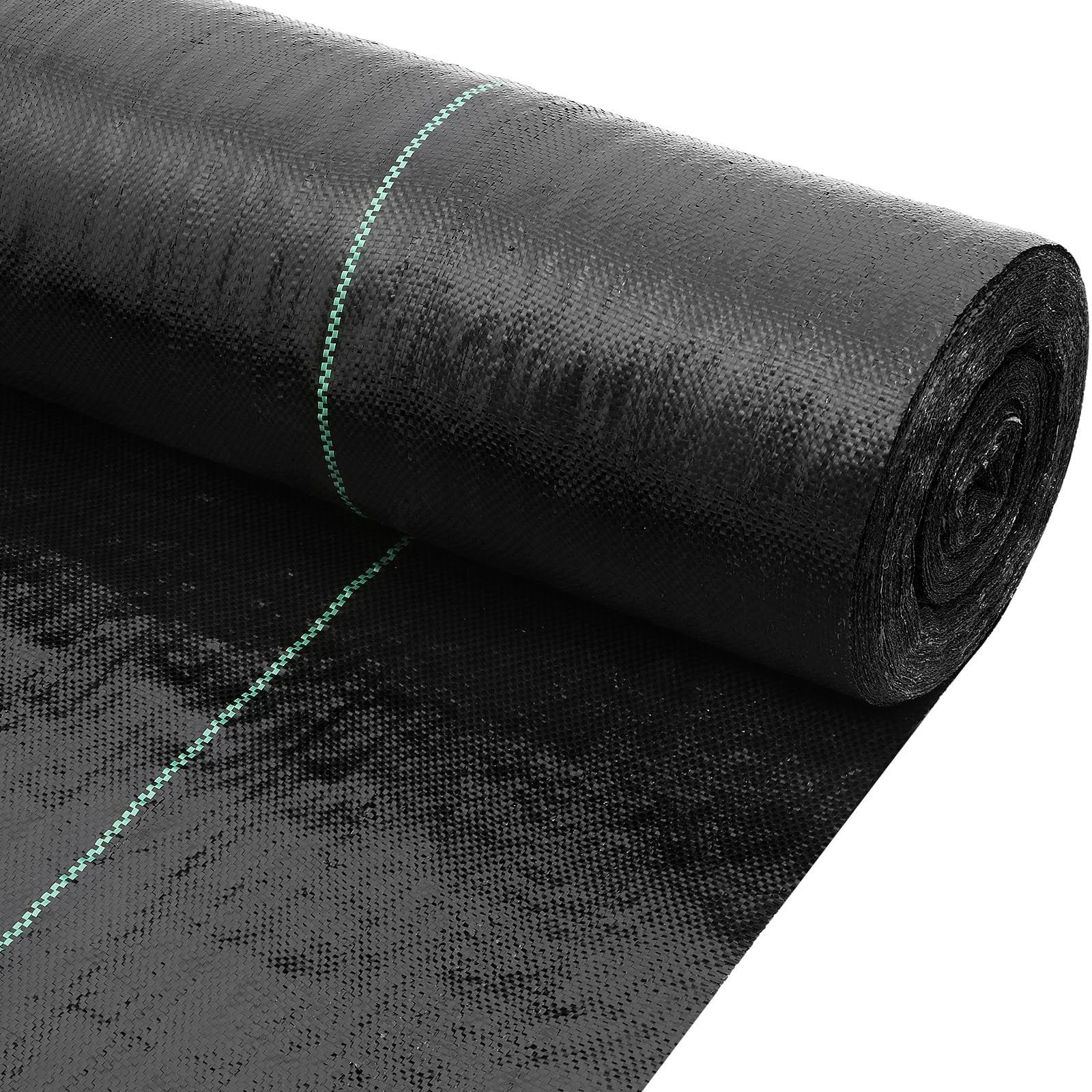 DWALE 3×300 ft 4OZ Black Polypropylene Plain Weed Barrier Fabric for Driveway…