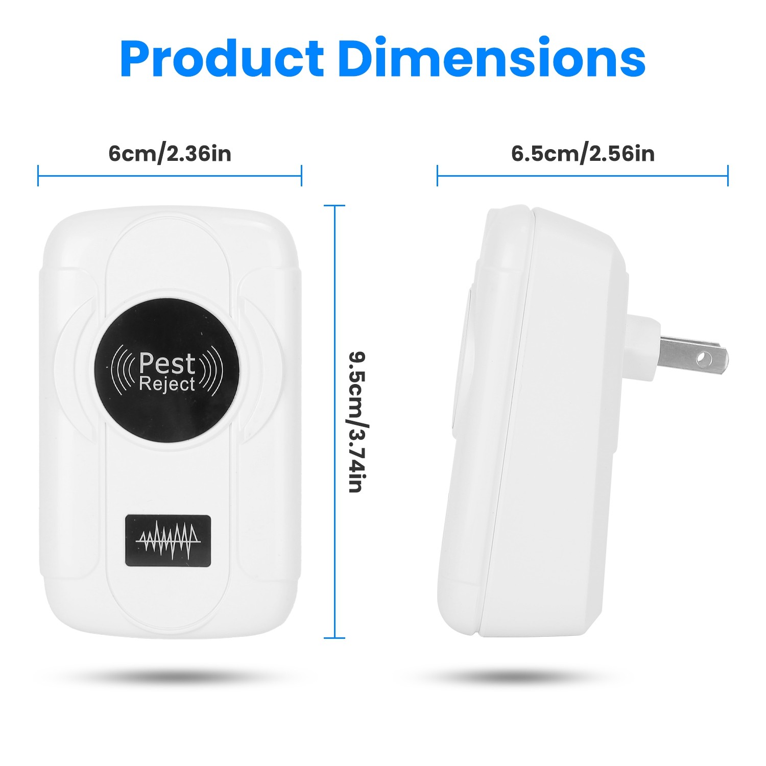 6 Pack 32-120KHz Ultrasonic Insect Plug In Bug