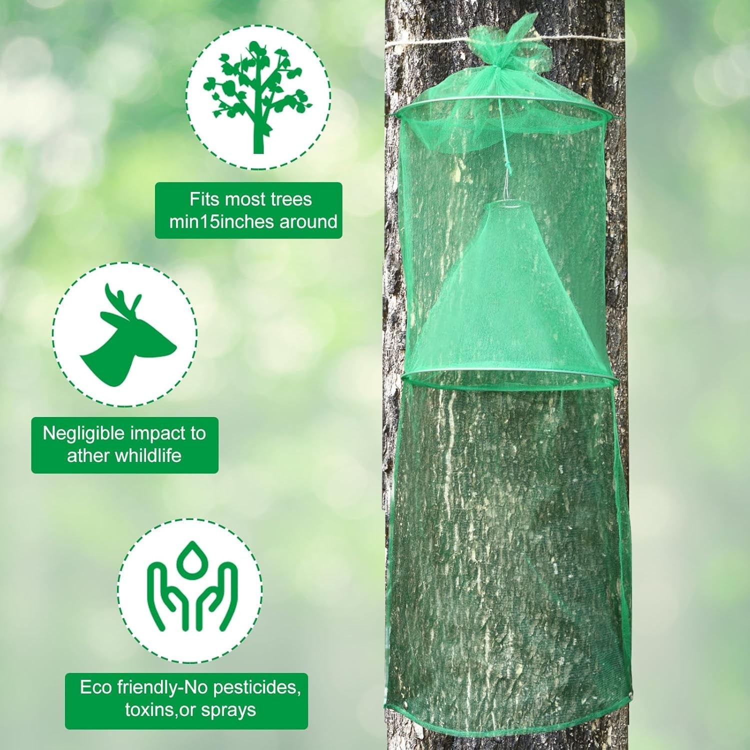 4 Pack Spotted Lanternfly Traps Lantern Fly Killer Mesh Tree Trap with Jute R…